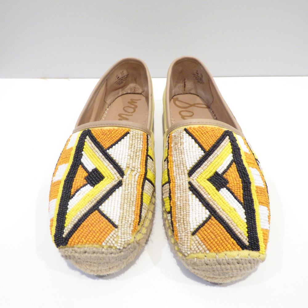 Sam Edelman Beaded Espadrille Flats in Yellow